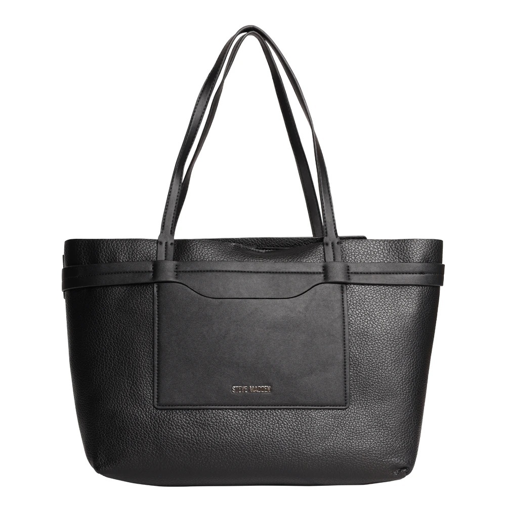 NWT Steve Madden Btruli Black Pebbled Tote Bag - Picture 1 of 5